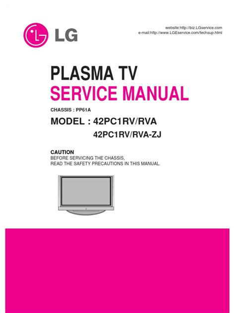 Plasma TV: Service Manual | PDF | Resistor | Electronics