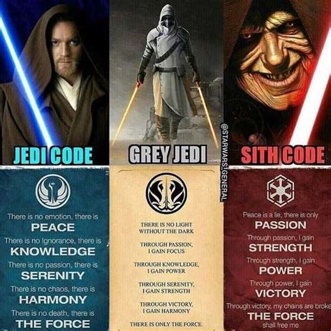 Star Wars - The Good, The Bad, and The Grey... | Star wars symbols, Star wars light, Star wars jedi