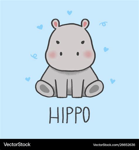 How To Draw A Cartoon Hippo