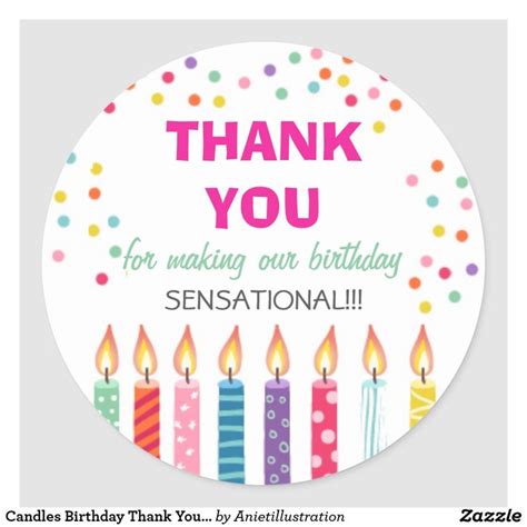 Create your own Sticker | Zazzle.com | Birthday thank you, Thank you stickers, Happy birthday ...