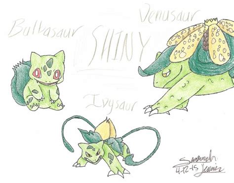 Shiny Bulbasaur Evolution by Shadow369963 on DeviantArt