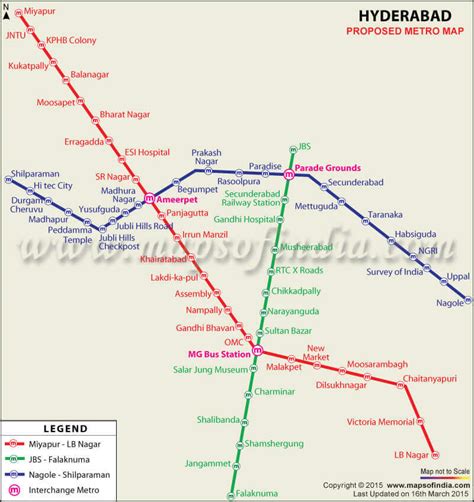 Hyderabad Metro Stations Map