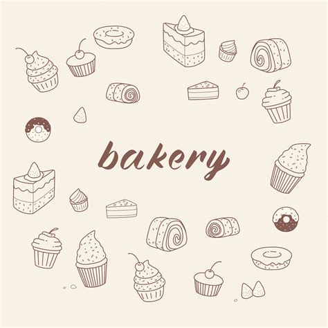 Premium Vector | Bakery set illustration background