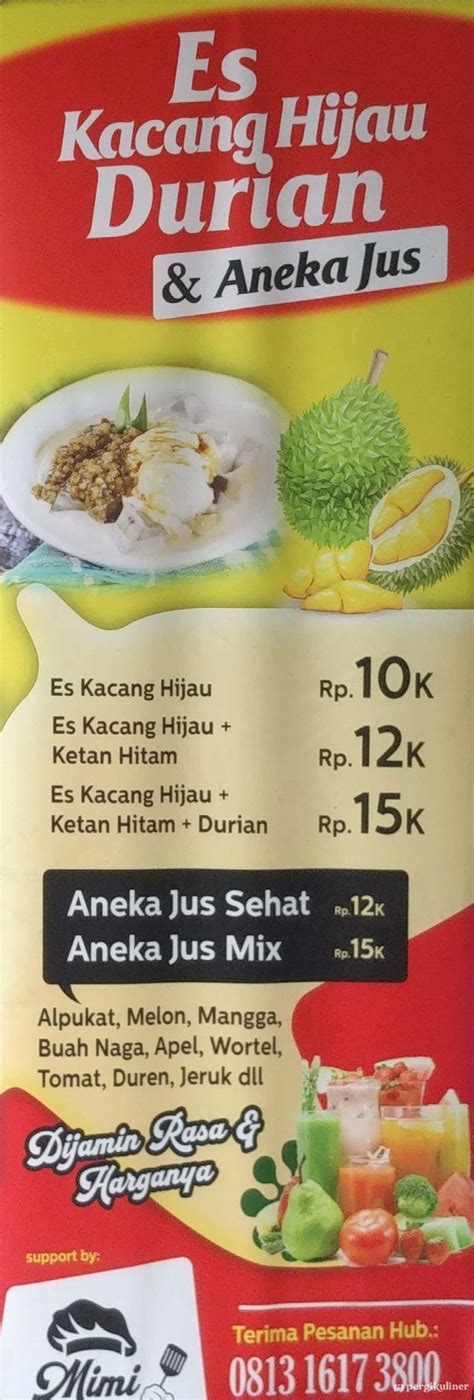 Selalu diperbarui! Menu Es Kacang Hijau Durian, Cibubur, Bogor