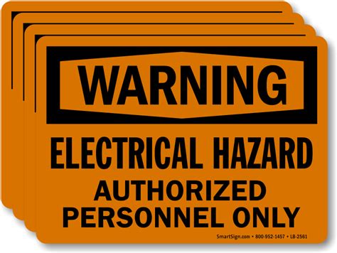 Warning Electrical Hazard Authorized Personnel Only Label, SKU: LB-2561