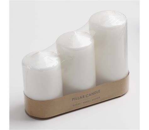 Pillar Candle 3pc White (Mixed sizes) - Mambos Online Store