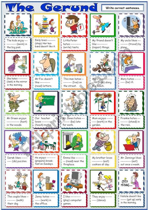 The Gerund - ESL worksheet by Krümel