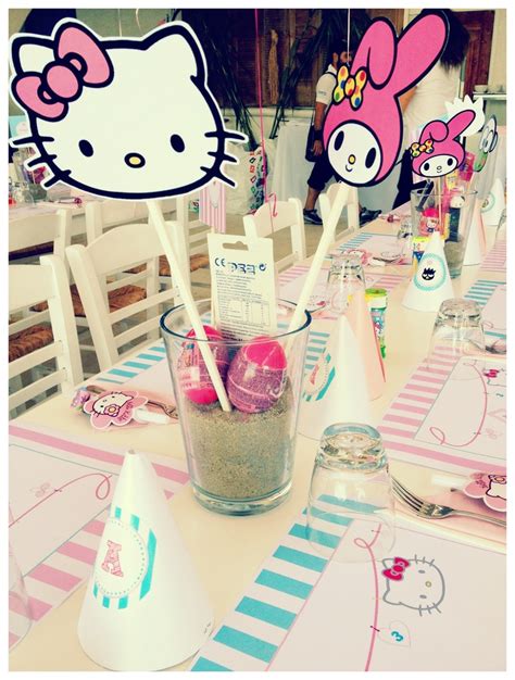 Table decor | Birthday party themes, Hello kitty party, Cat party