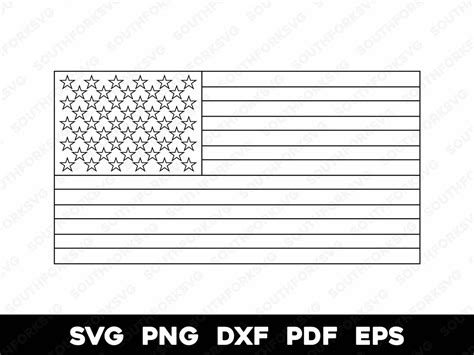 American Flag Transparent Outline Svg Png Dxf Eps Pdf Vector Graphic ...