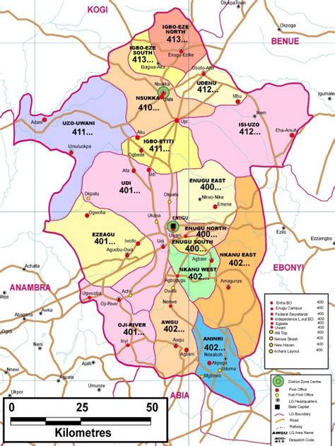 Enugu State Zip Code Map