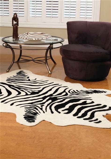 Faux Zebra Hide Rug — Decorative Interiors