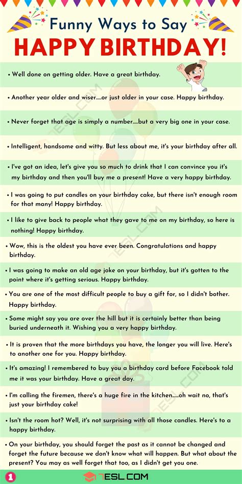 Funny Birthday Wishes: 30+ Funny Happy Birthday Messages for Friends and Loved Ones • 7ESL