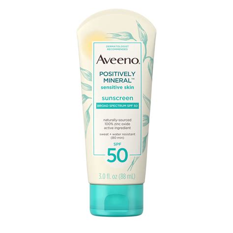 Aveeno Positively Mineral Sensitive Sunscreen Lotion SPF 50, 3 fl. oz - Walmart.com