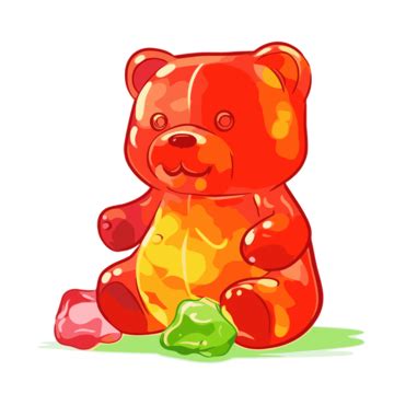 Gummy Bear Clipart Red Gummy Bear With Juicy Gummy Candy Cartoon Vector, Gummy Bear, Clipart ...