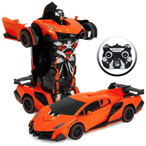 Best Choice Products 1:16 Scale Transforming RC Remote Control Robot Drifting Race Car Toy w ...