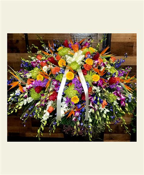 CS1480: Exotic Colorful Casket Spray - Floral Fantasy US