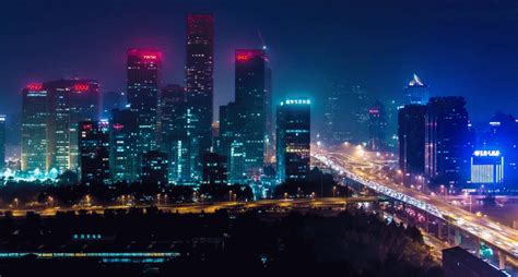 Beijing, China, traffic, traffic, city, night, timelapse, skyscrapers | Banner gif, Aesthetic ...