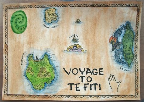 Print of Moana inspired voyage to Te Fiti map