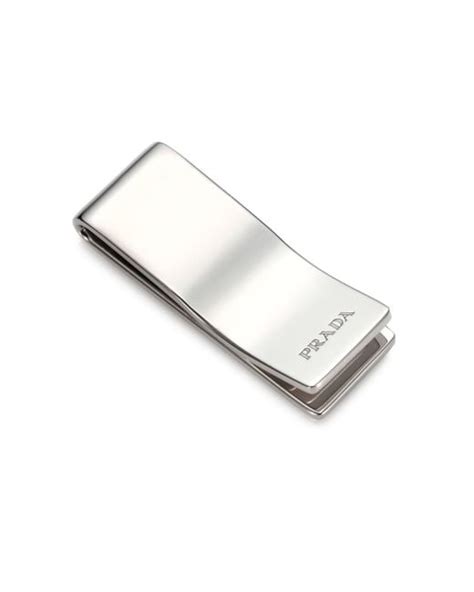 Prada Sterling Silver Money Clip in Metallic for Men | Lyst