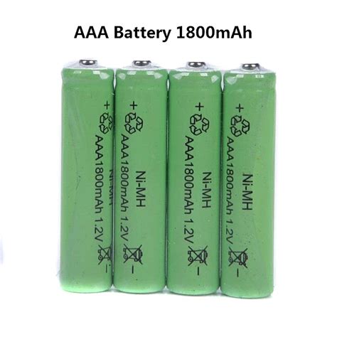 New 10pcs AAA Rechargeable Battery 1800mAh 1.2V NI MH Batteries For Remote Remote Control Toy ...