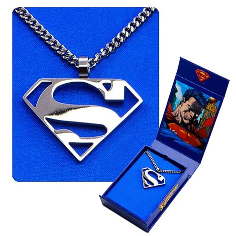 Superman Logo Cutout "S" Pendant and Chain Necklace