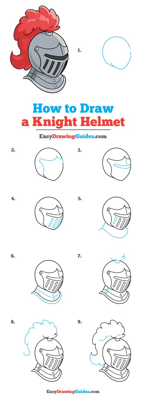 How to Draw a Knight Helmet - Really Easy Drawing Tutorial