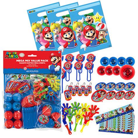 Super Mario Party Favor Value Set - 56 Pieces Toys & Bags – Party Majors