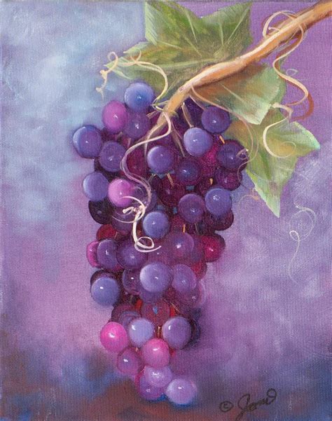 Grapes Painting by Joni McPherson - Pixels