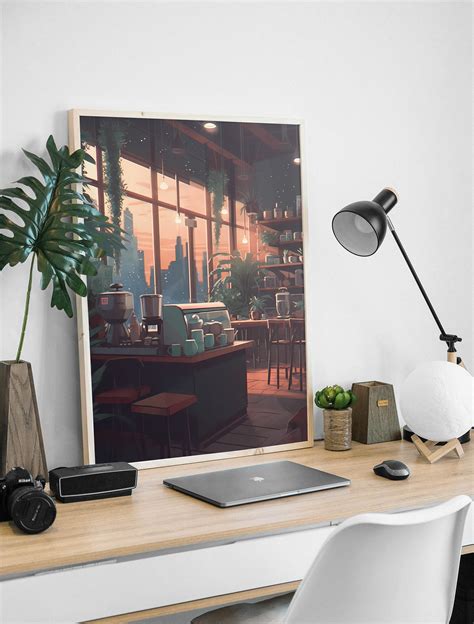 Lofi Cafe Digital Art Print, Lo Fi Aesthetic Poster, New York Coffee Shop Printable Art, Cozy ...