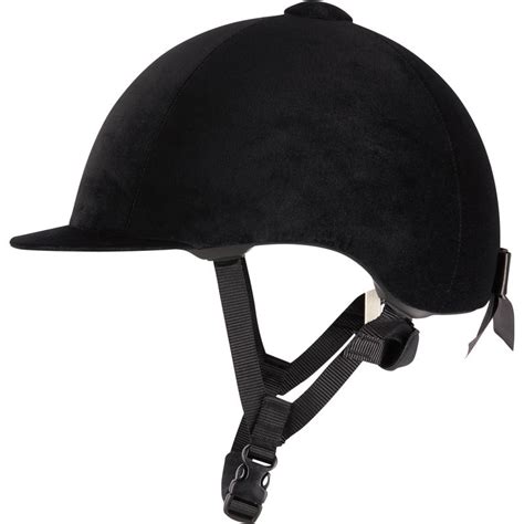 140 Velvet Horse Riding Helmet - Black