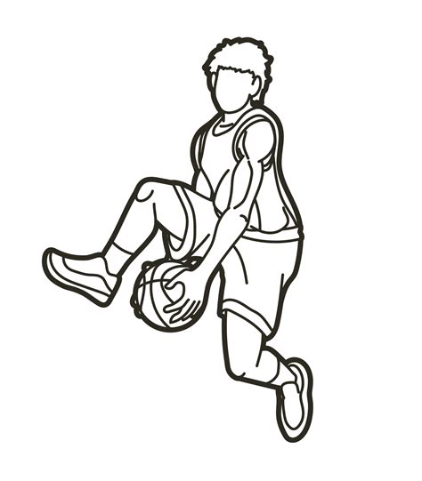 Outline Basketball Player Action 6572138 Vector Art at Vecteezy