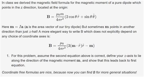 Solved In class we derived the magnetic field formula for | Chegg.com