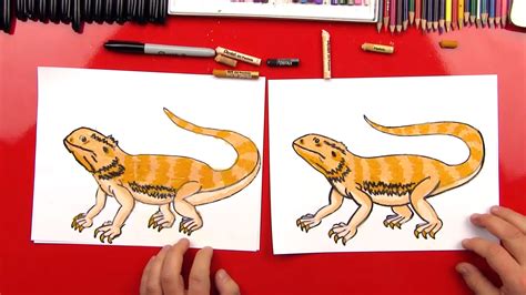 How To Draw A Bearded Dragon - Art For Kids Hub