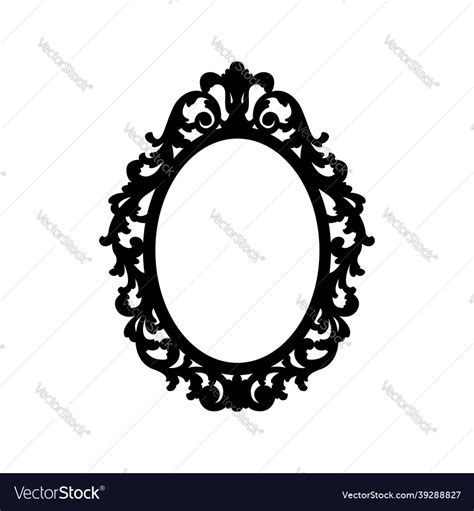 Oval elegant classic frame black silhouette Vector Image