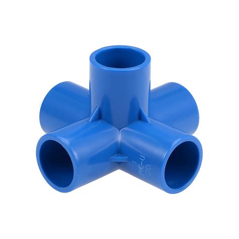 5-Way Elbow PVC Pipe Fitting,Furniture Grade,1/2-inch Size Tee Corner Fittings Blue 10Pcs ...