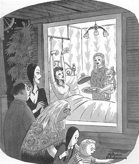 Charles addams, Family cartoon, Addams family cartoon