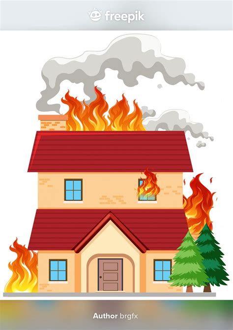 Premium Vector | Modern house on fire | Art school supplies, Waterslide ...