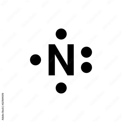 Lewis structure of nitrogen (N) Stock Vector | Adobe Stock