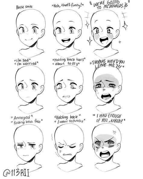 Pin on Drawing References | Facial expressions drawing, Drawing ...