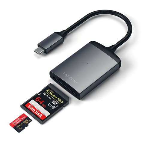 Satechi Aluminum Type-C UHS-II Micro/SD Card Reader Adapter