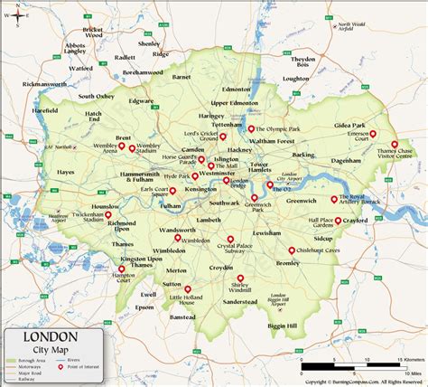 London Map, London city Map, Map of London England, UK