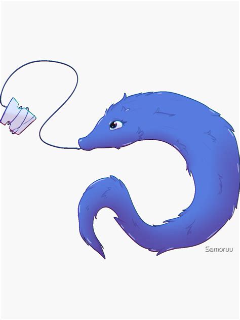 "Worm on string (blue)" Sticker by Samoruu | Redbubble