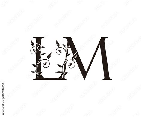 Initial letter L and M, LM, vintage Logo Icon, classy black letter monogram logo icon suitable ...