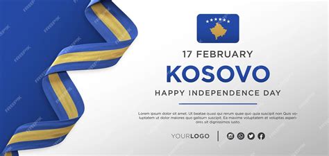 Premium PSD | Kosovo national independence day celebration banner, national anniversary