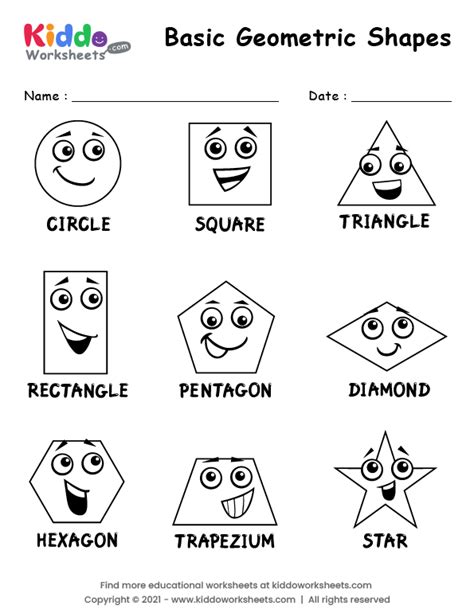 Geometry Shapes Worksheets - Worksheets For Kindergarten