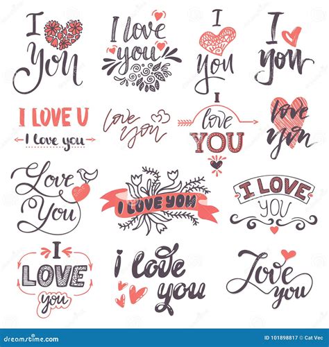 I Love You Text Logo Phrases Valentine Day or Wedding Ceremony Lovely Font Calligraphy Design ...