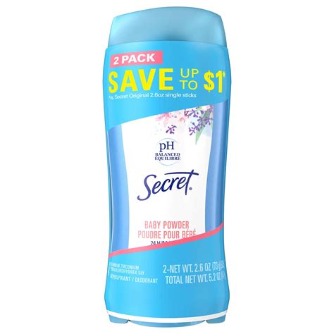 Secret 24 Hr Invisible Solid Antiperspirant Deodorant - Powder Fresh - Shop Deodorant ...