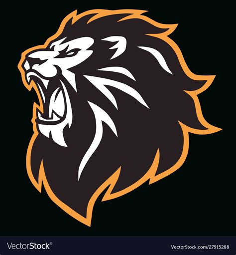 Angry lion head roaring esport mascot logo Vector Image