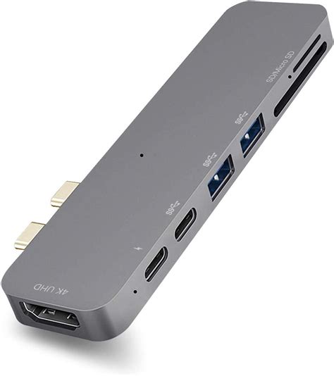 USB C HUB, Randon MacBook Pro Adapter Multiport Dongle with Thunderbolt 3 Type C, 4K HDMI Port ...