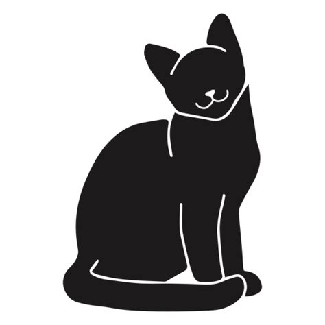 Cat Sitting Silhouette Cat PNG & SVG Design For T-Shirts